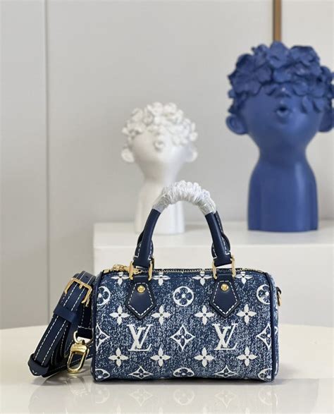 lv m81168|Louis Vuitton Nano Speedy Monogram Jacquard Denim Blue For .